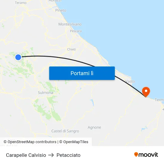 Carapelle Calvisio to Petacciato map