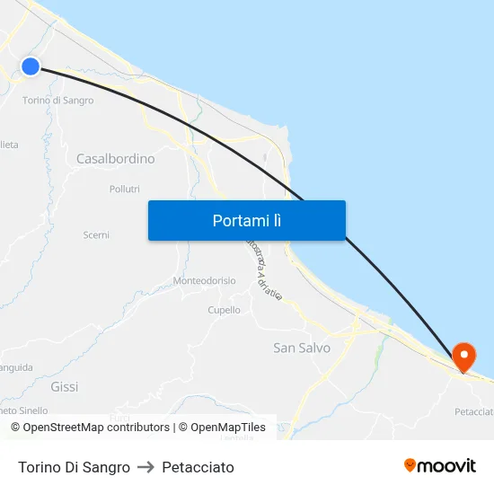 Torino Di Sangro to Petacciato map