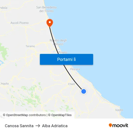 Canosa Sannita to Alba Adriatica map