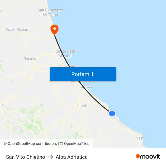 San Vito Chietino to Alba Adriatica map