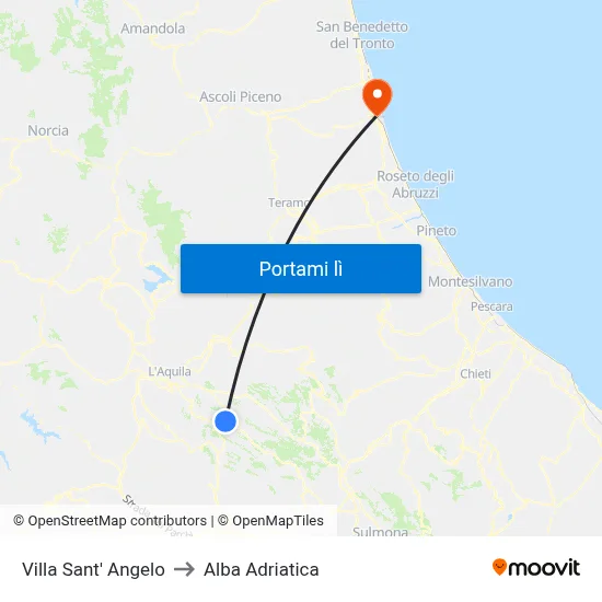 Villa Sant' Angelo to Alba Adriatica map