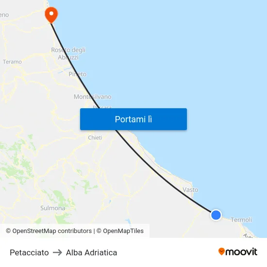 Petacciato to Alba Adriatica map