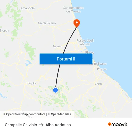 Carapelle Calvisio to Alba Adriatica map