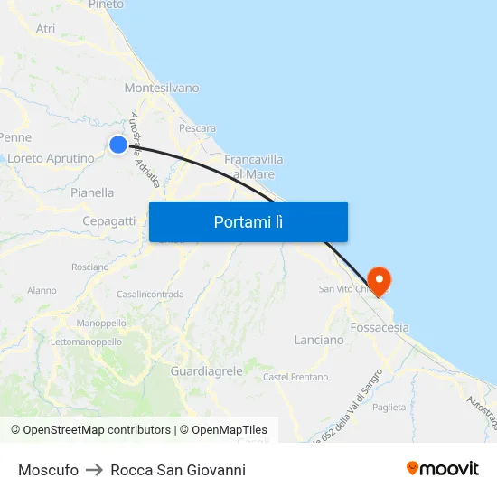 Moscufo to Rocca San Giovanni map