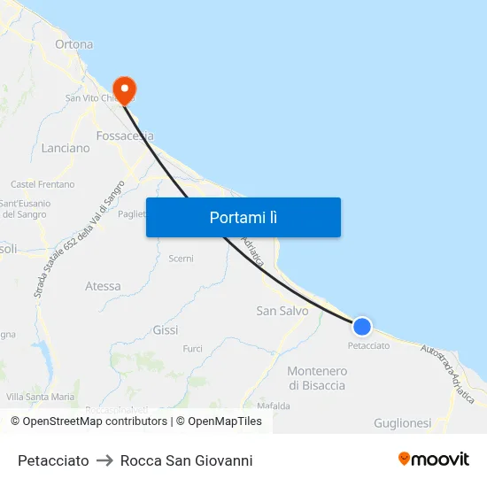 Petacciato to Rocca San Giovanni map