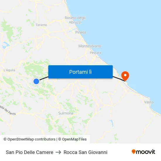 San Pio Delle Camere to Rocca San Giovanni map