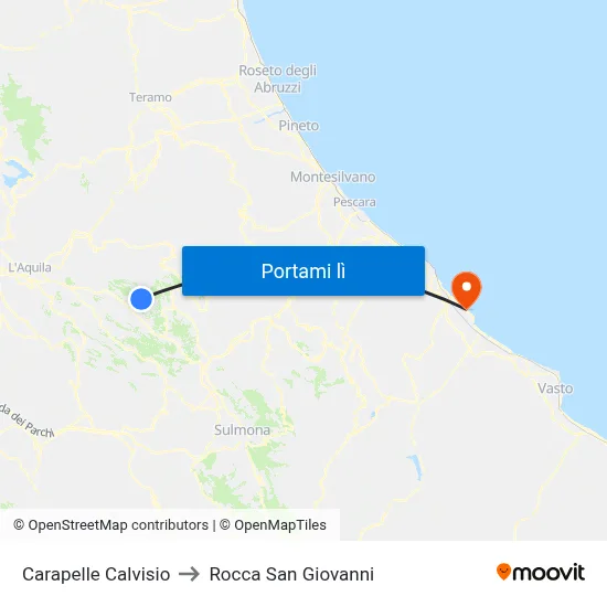Carapelle Calvisio to Rocca San Giovanni map