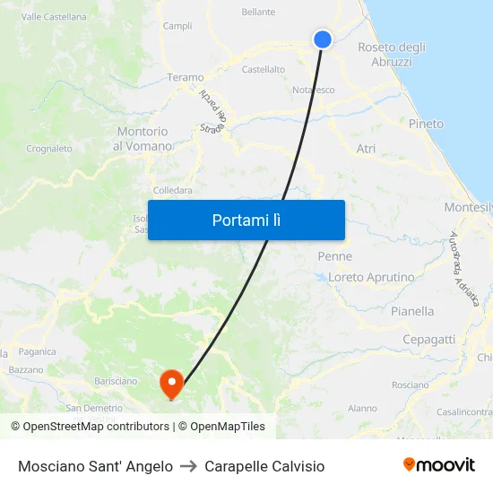 Mosciano Sant' Angelo to Carapelle Calvisio map