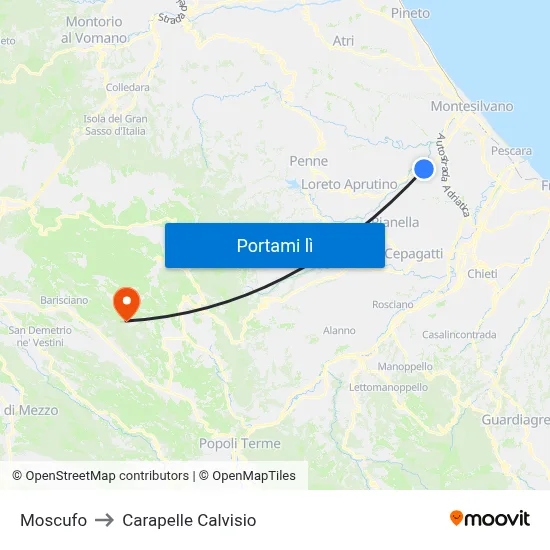 Moscufo to Carapelle Calvisio map