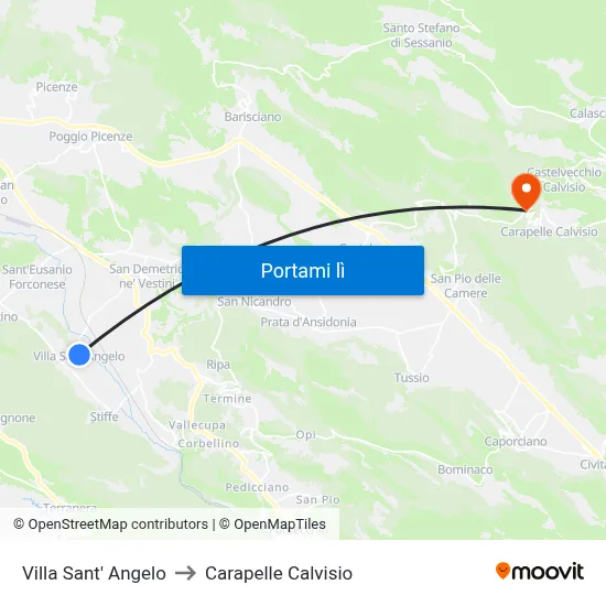 Villa Sant' Angelo to Carapelle Calvisio map