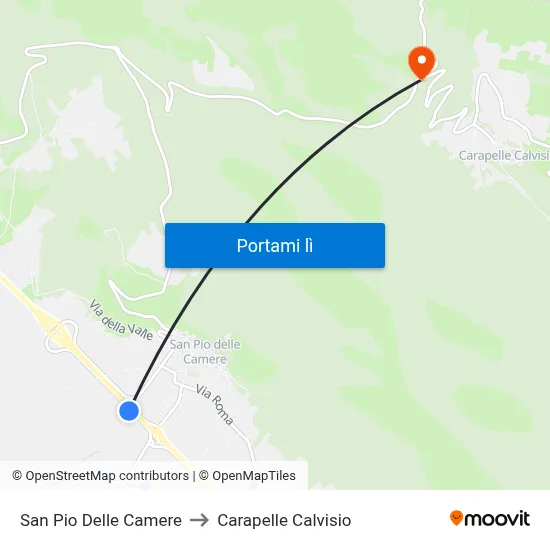 San Pio Delle Camere to Carapelle Calvisio map
