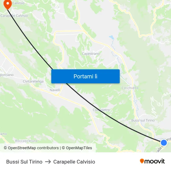 Bussi Sul Tirino to Carapelle Calvisio map