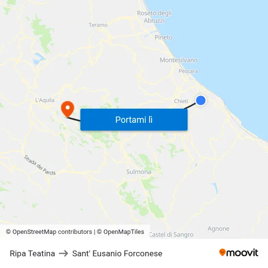 Ripa Teatina to Sant' Eusanio Forconese map