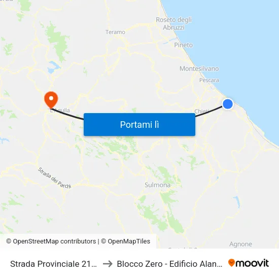 S.S. 263 - 515 to Blocco Zero - Edificio Alan Turing map