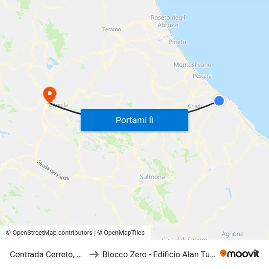Contrada Cerreto, 410 to Blocco Zero - Edificio Alan Turing map