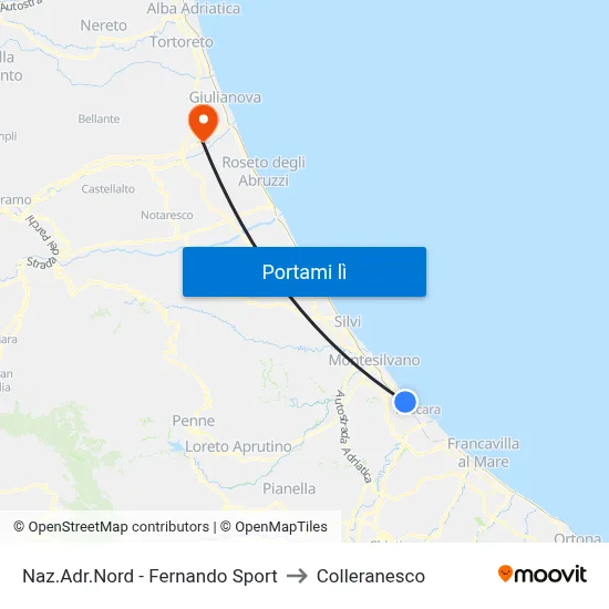 Naz.Adr.Nord - Fernando Sport to Colleranesco map