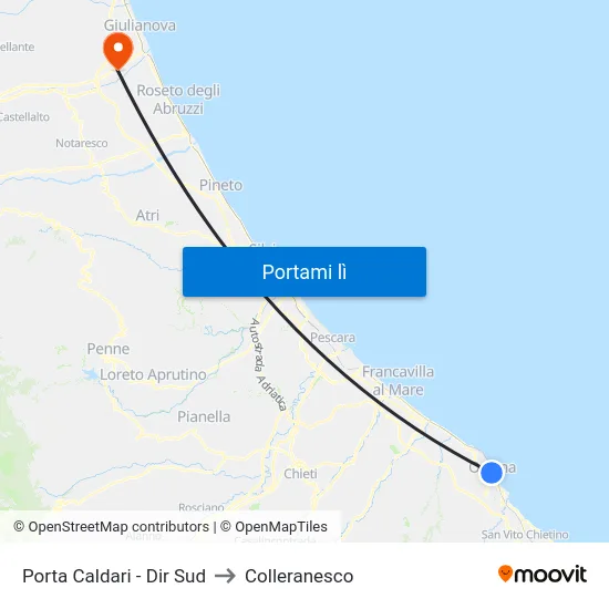 Porta Caldari - Dir Sud to Colleranesco map