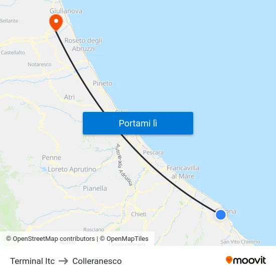 Terminal Itc to Colleranesco map