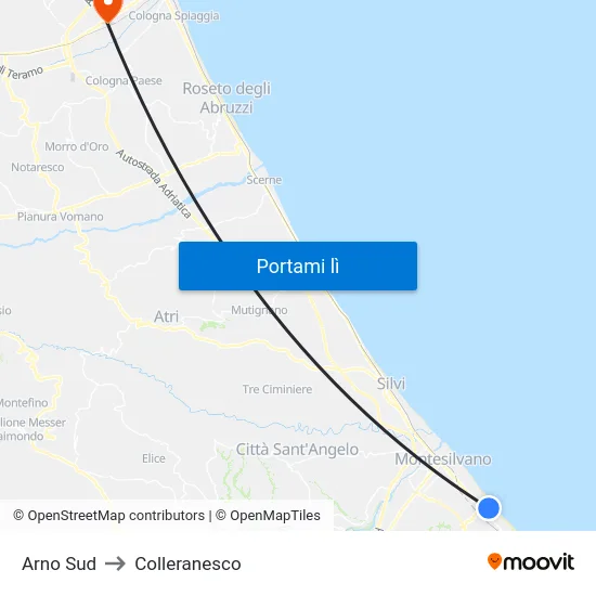 Arno Sud to Colleranesco map