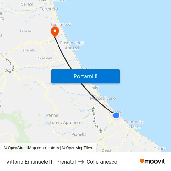 Vittorio Emanuele II - Prenatal to Colleranesco map