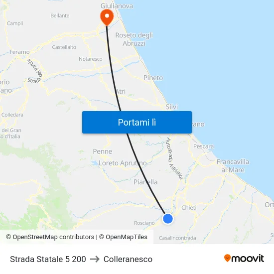 Strada Statale 5  200 to Colleranesco map