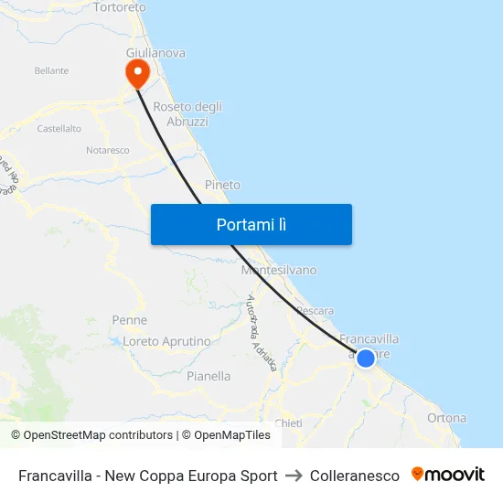Francavilla - New Coppa Europa Sport to Colleranesco map