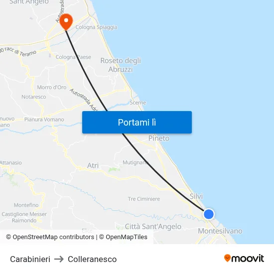 Carabinieri to Colleranesco map