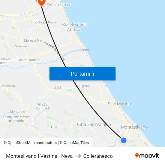 Montesilvano | Vestina - Neva to Colleranesco map