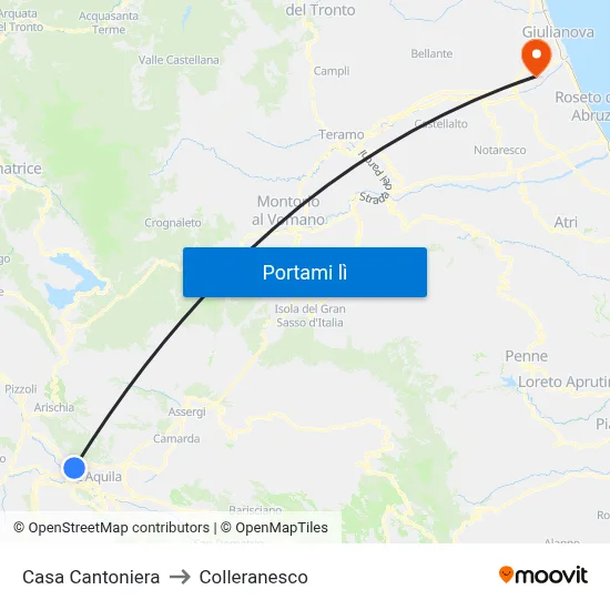 Casa Cantoniera to Colleranesco map