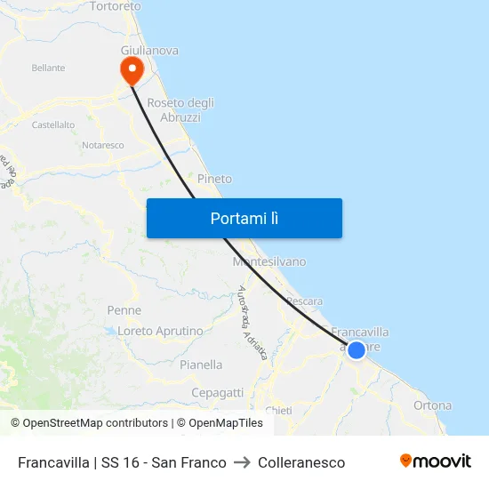 Francavilla | SS 16 - San Franco to Colleranesco map