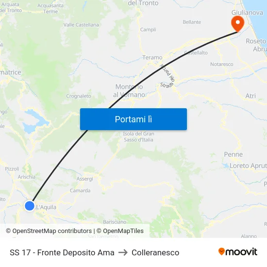 SS 17 - Fronte Deposito Ama to Colleranesco map
