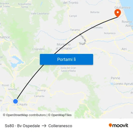 Ss80 - Bv Ospedale to Colleranesco map