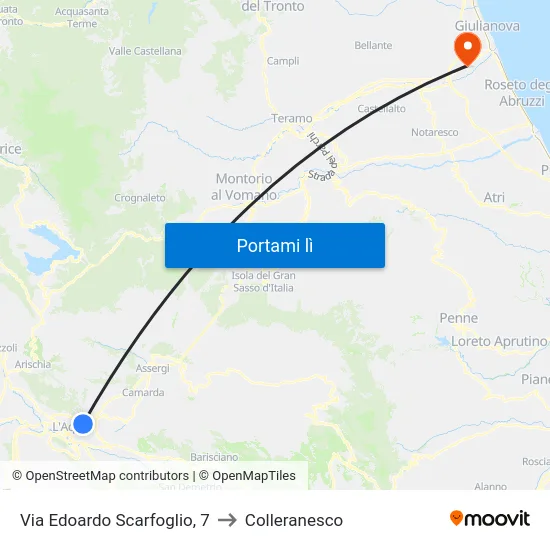 Via Edoardo Scarfoglio, 7 to Colleranesco map
