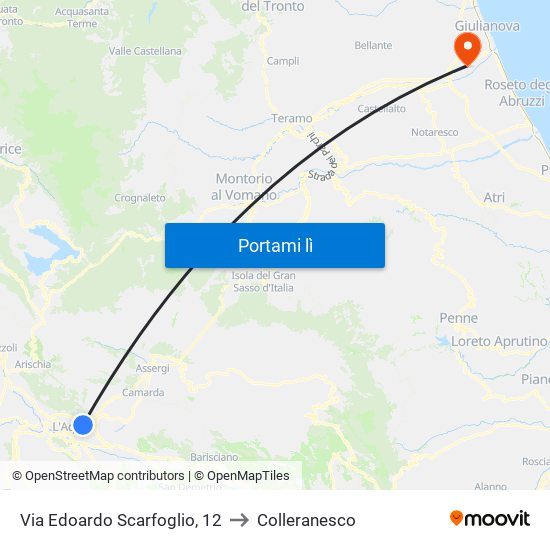 Via Edoardo Scarfoglio, 12 to Colleranesco map