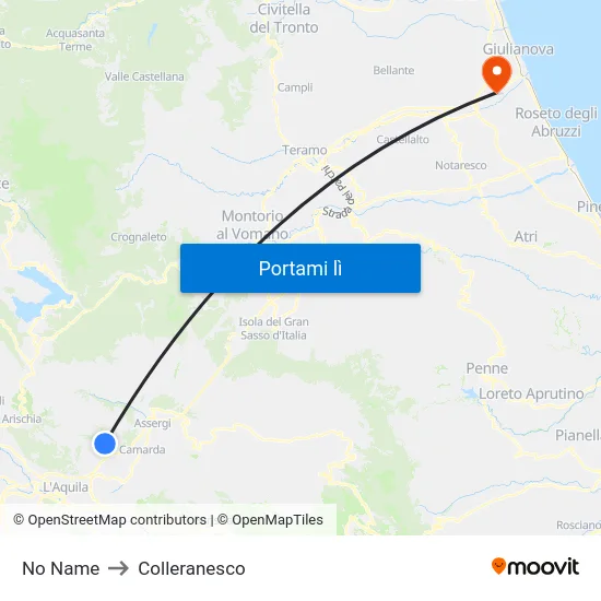 No Name to Colleranesco map