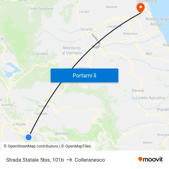 Strada Statale 5bis, 101b to Colleranesco map