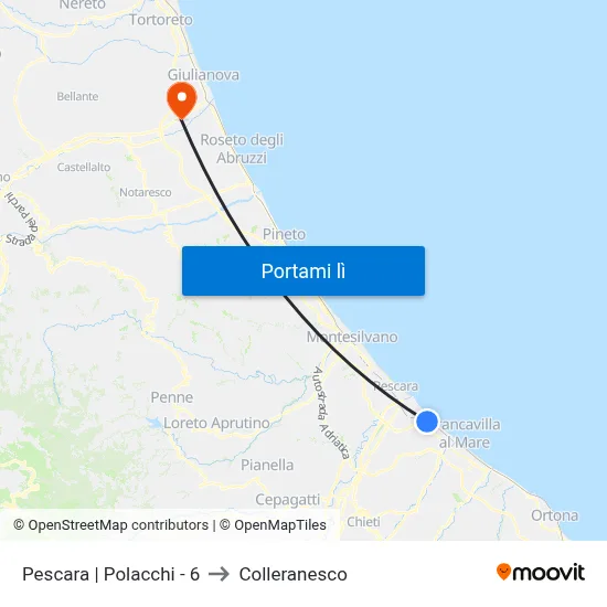 Pescara | Polacchi - 6 to Colleranesco map