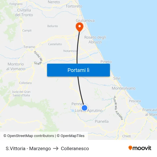 S.Vittoria - Marzengo to Colleranesco map