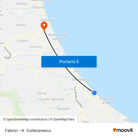 Fabrizi to Colleranesco map