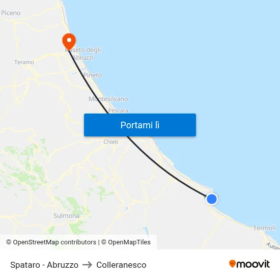 Spataro - Abruzzo to Colleranesco map