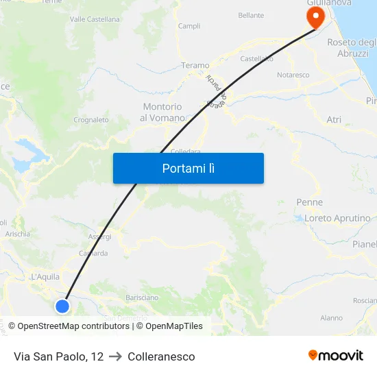 Via San Paolo, 12 to Colleranesco map