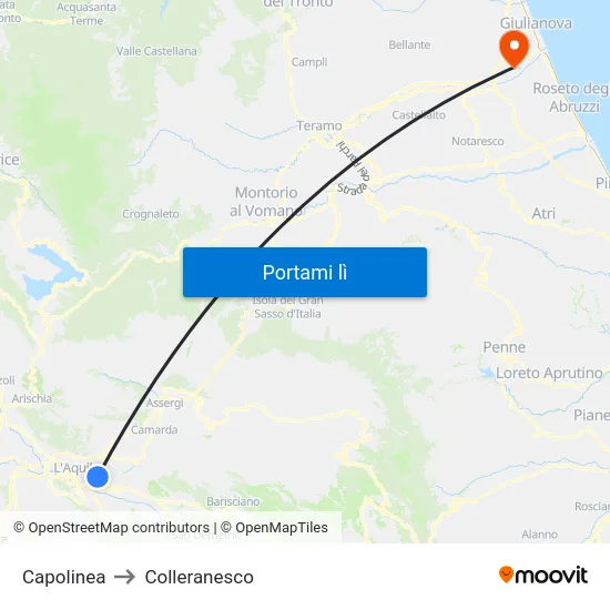 Capolinea to Colleranesco map