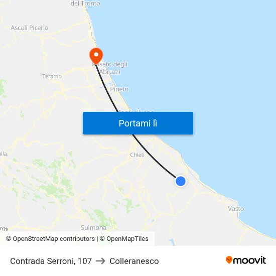 Contrada Serroni, 107 to Colleranesco map