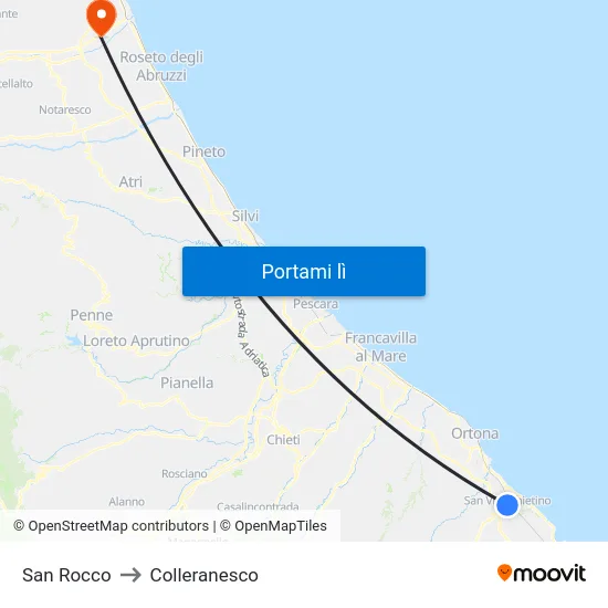 San Rocco to Colleranesco map