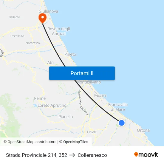 Strada Provinciale 214, 352 to Colleranesco map