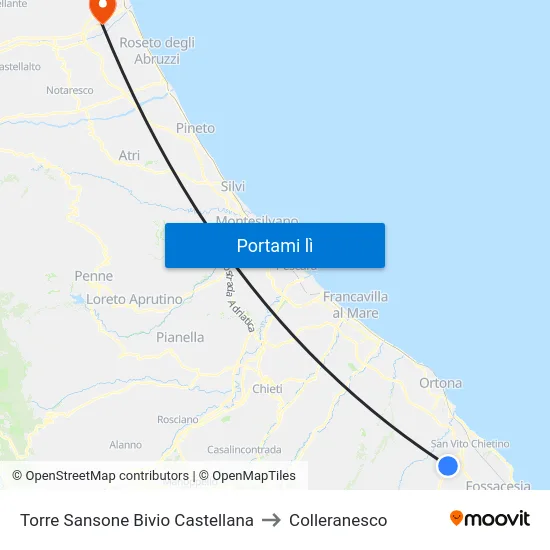Torre Sansone Bivio Castellana to Colleranesco map