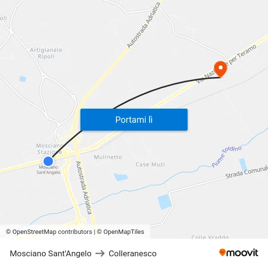 Mosciano Sant'Angelo to Colleranesco map