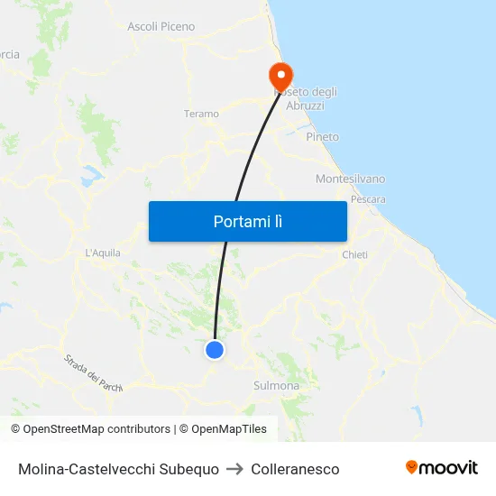 Molina-Castelvecchi Subequo to Colleranesco map