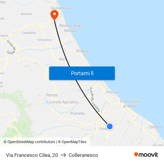 Via Francesco Cilea, 20 to Colleranesco map