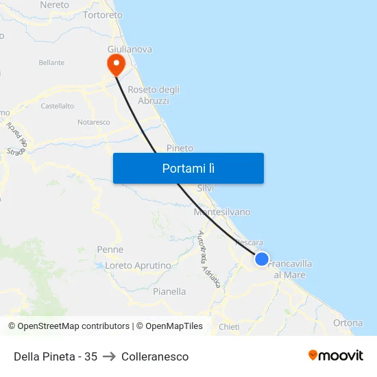 Della Pineta - 35 to Colleranesco map